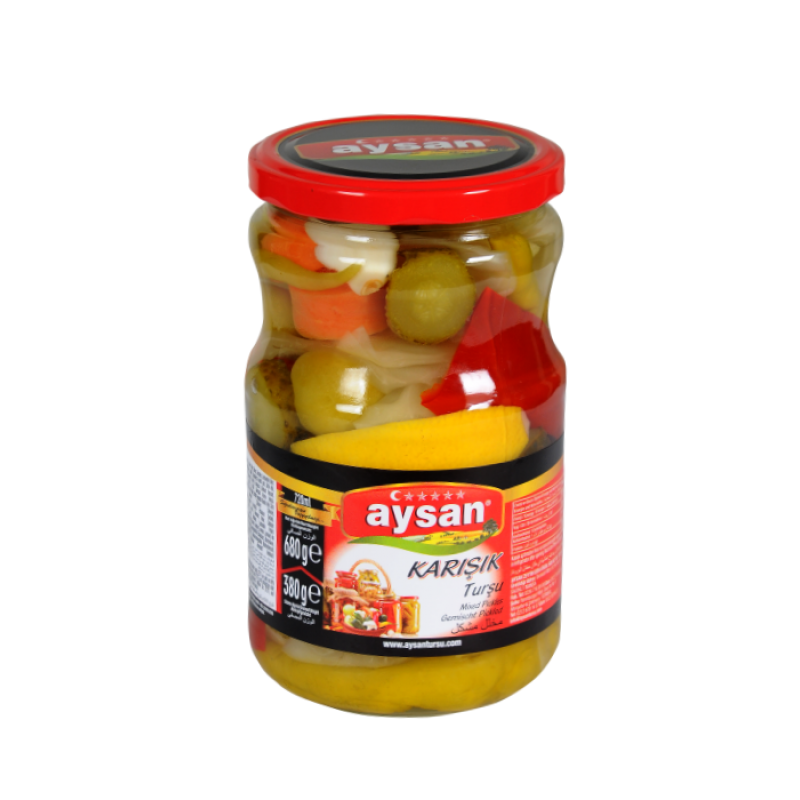 AYSAN KARIŞIK TURŞU CAM KAVANOZ 720 GR 