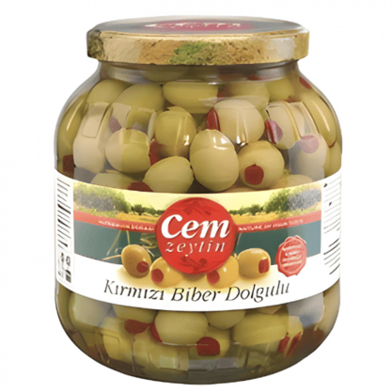 CEM DOLGULU BİBERLİ YEŞİL ZEYTİN 1KG 141-160