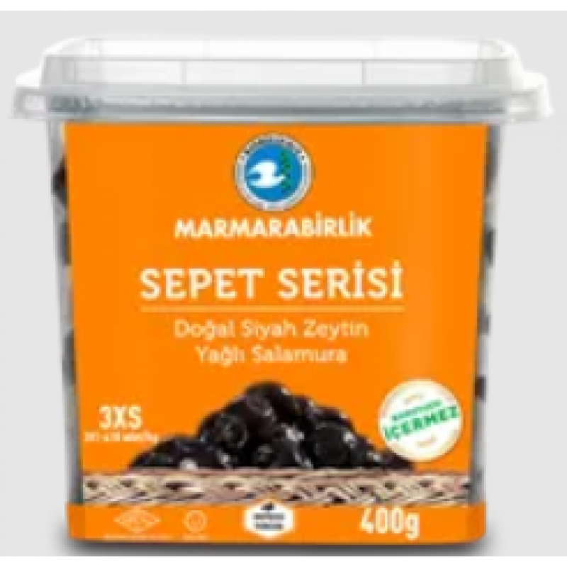 MARMARA BİRLİK GEMLİK KURU SELE DOĞAL ZEYTİN 400 GR (3XS) (381-410) 