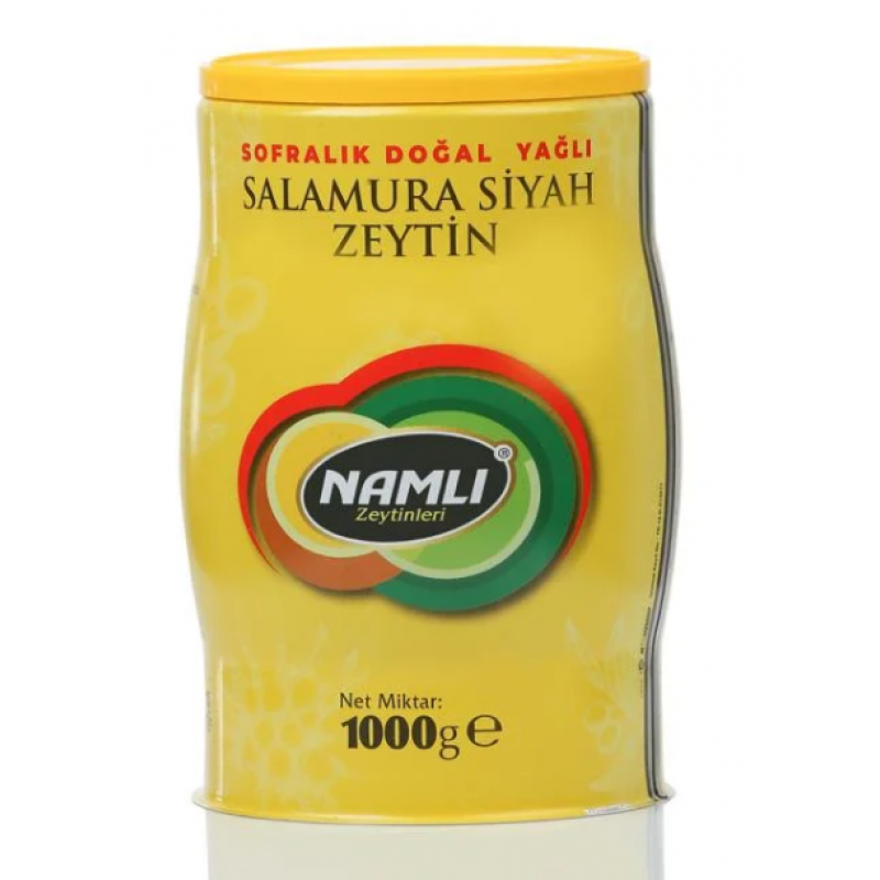 NAMLI TENEKE YAĞLI SELE SİYAH ZEYTİN 1000 GR 261-290 (SARI) 