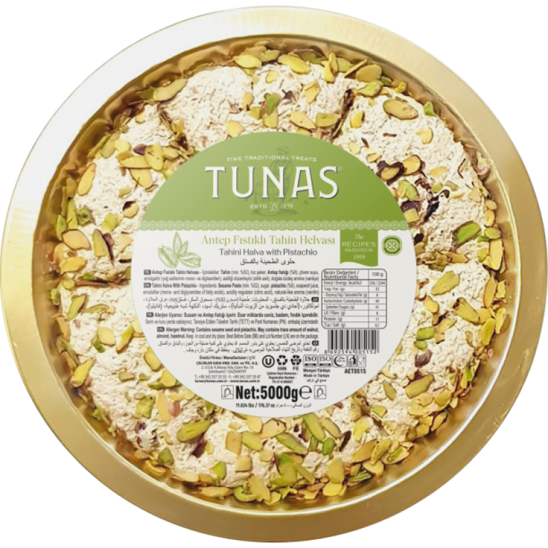 TUNAS 5 KG FISTIKLI KÜREK HELVA 